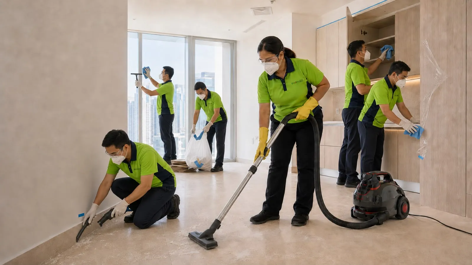 Ecomaid post-construction deep cleaning service in Dubai